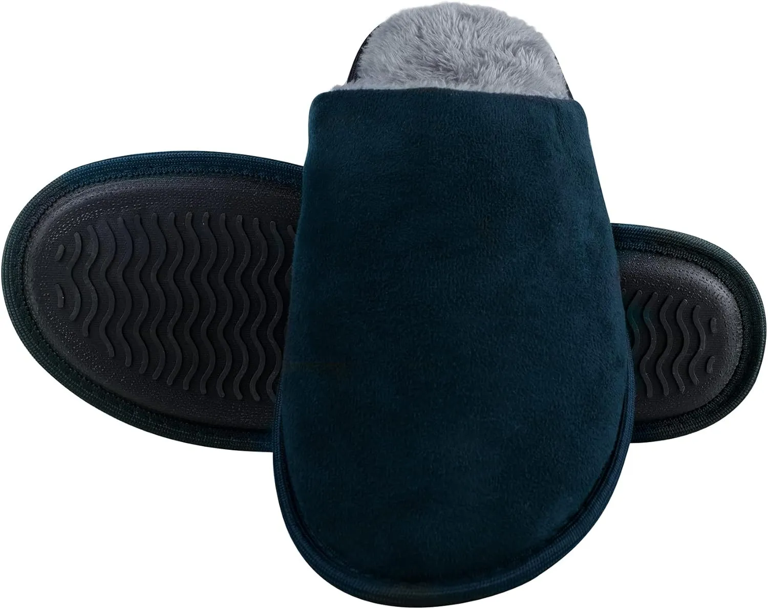 riemot Womens Mens Memory Foam Slippers, Warm Fluffy House Shoes & Cushioned Home Shoe Without Fur, Comfortable Anti Slip Indoor Bedroom Travel Slipper
