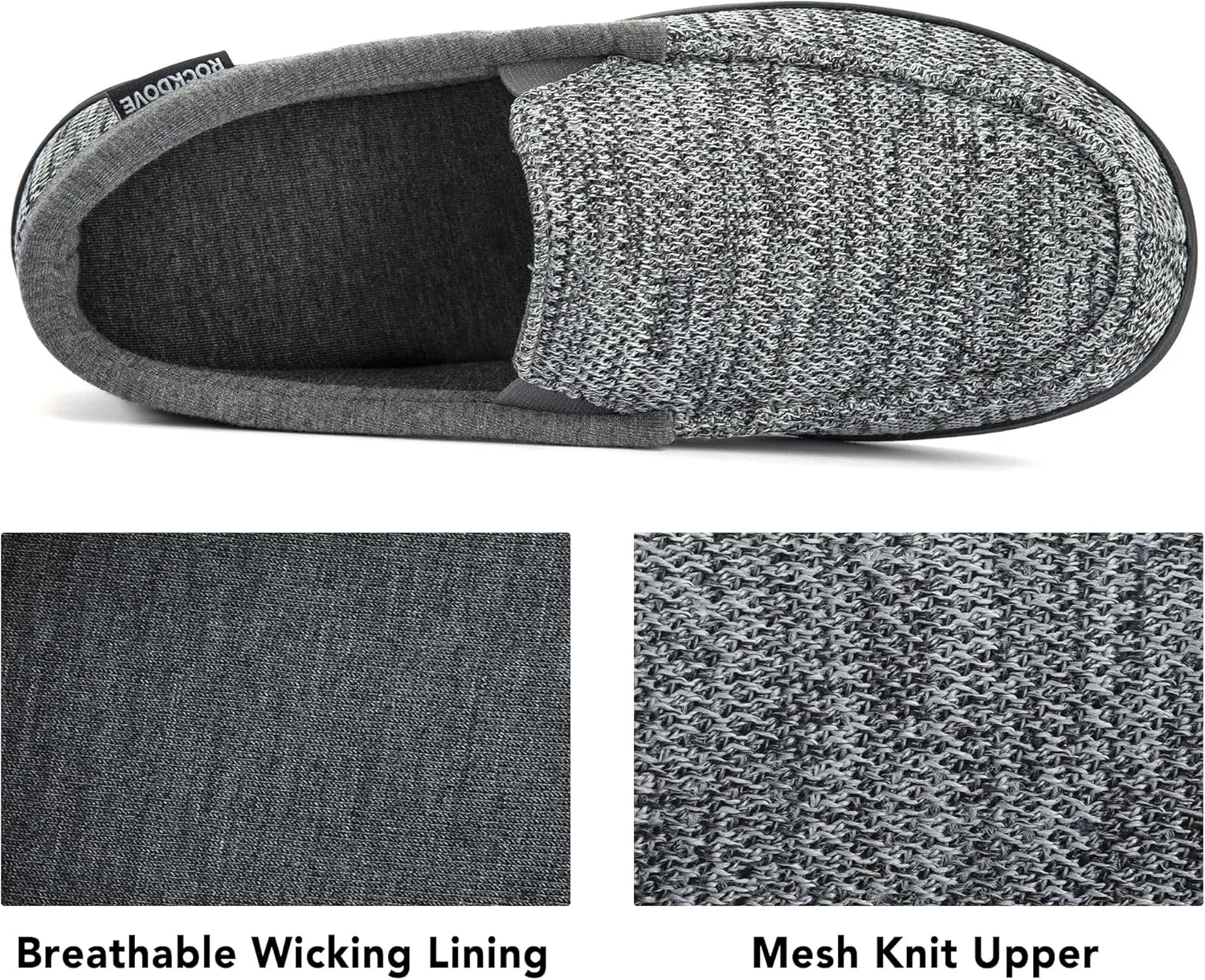RockDove Men's Tweed Memory Foam Moc Slipper