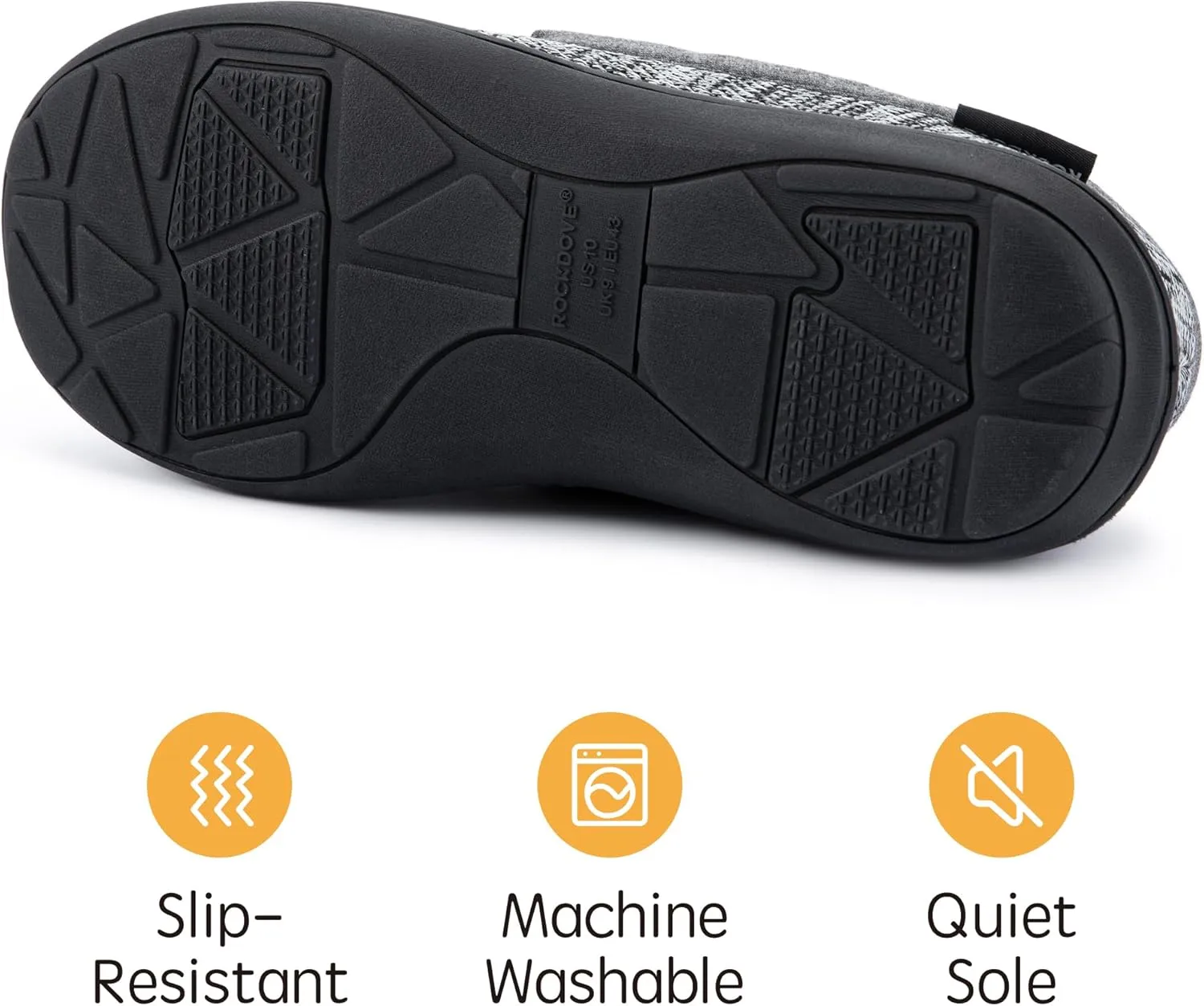 RockDove Men's Tweed Memory Foam Moc Slipper