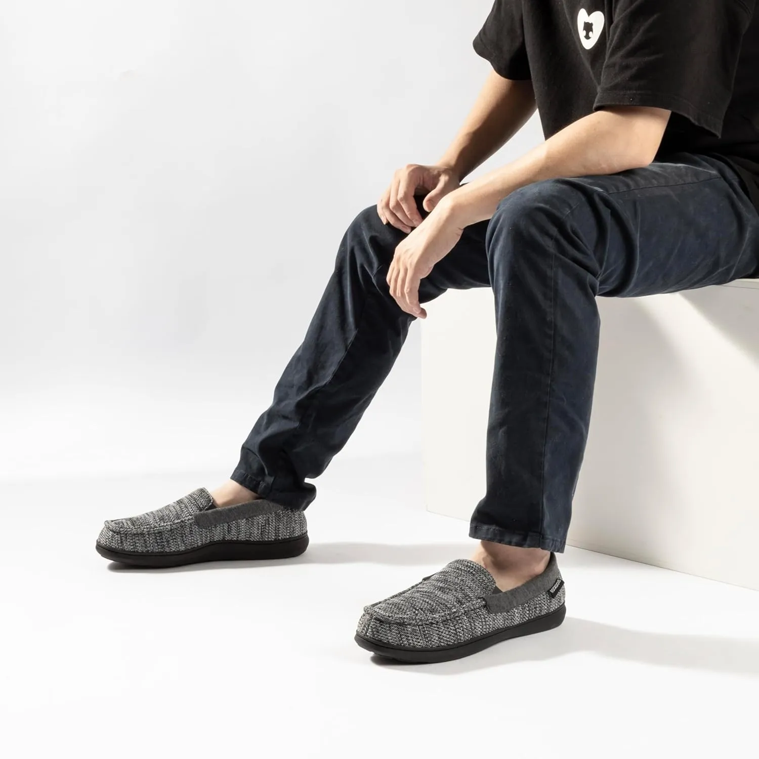 RockDove Men's Tweed Memory Foam Moc Slipper