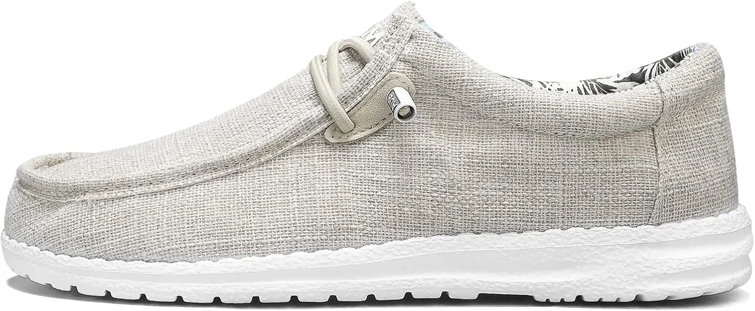 ROTJACM Women's Slip on Cloth Shoes with Arch Support,Plantar Fasciitis Loafers Canvas Comfort Wide Moc-Toe Light Weight Shoes