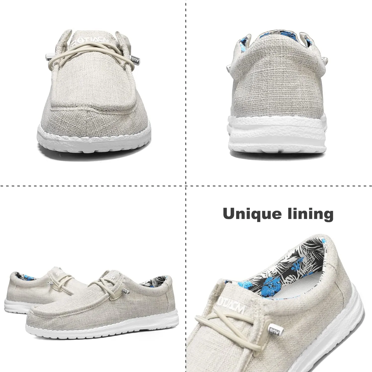 ROTJACM Women's Slip on Cloth Shoes with Arch Support,Plantar Fasciitis Loafers Canvas Comfort Wide Moc-Toe Light Weight Shoes