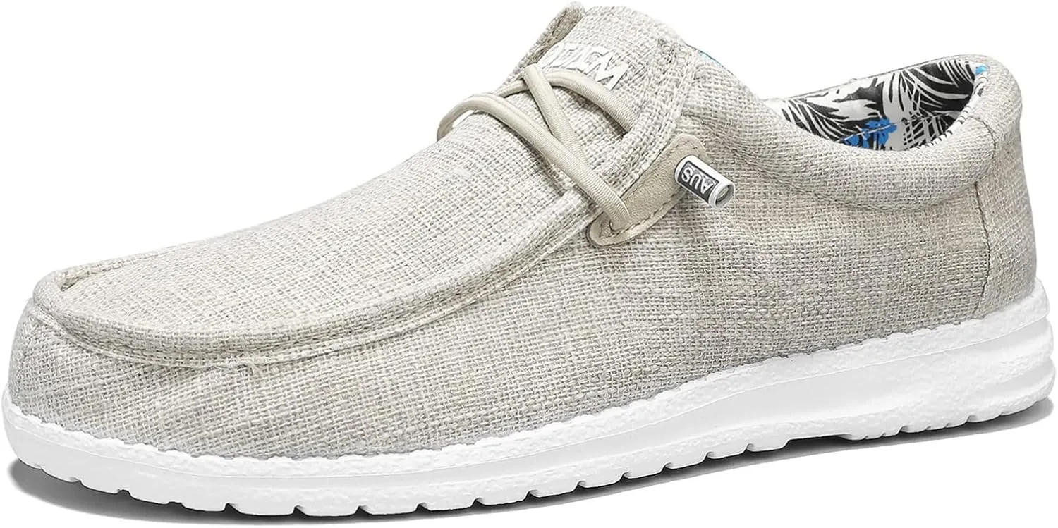 ROTJACM Women's Slip on Cloth Shoes with Arch Support,Plantar Fasciitis Loafers Canvas Comfort Wide Moc-Toe Light Weight Shoes