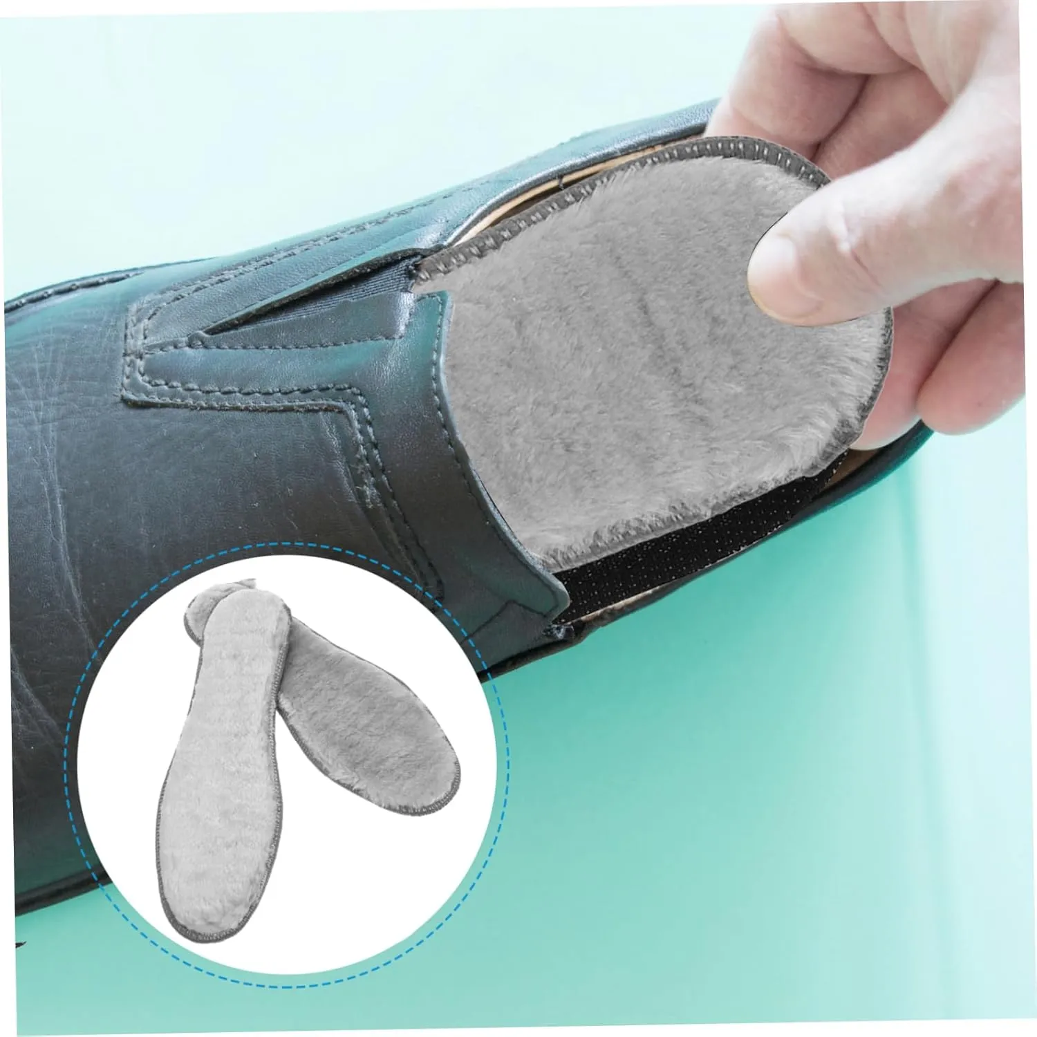 SAFIGLE Warm Slippers Men 4 Pairs Winter Fluffy Insoles for Cold Weather Thickened Warm Insoles Inserts Non-Slip Design for Men Women (Size 41)