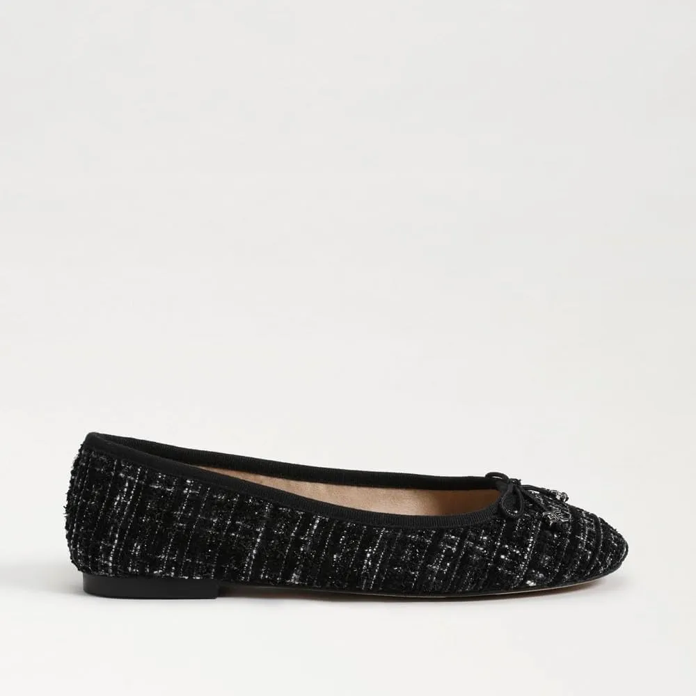 Sam Edelman Felicia Black Multi Luxe Slip On Rounded Toe Flexible Ballet Flats