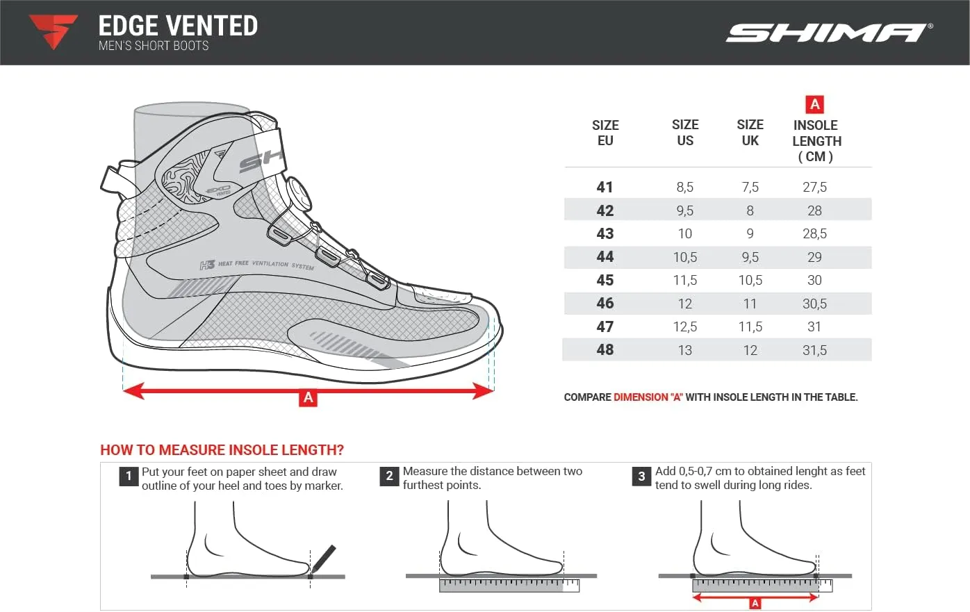 SHIMA Edge Vented, Motorcycle Shoes for Men - Breathable, Reinforced Street Riding Shoes with ATOP Closure System, Ankle Support, Anti-Slip Sole, Gear Pad (Khaki, 10)