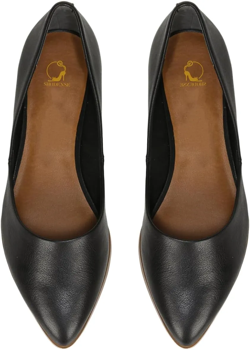 SHODENSE Women Pointed Toe Flats Slip On Ballet Flats Matte Leather Comfort Flat Heel Dress Shoes Closed Pointy Toe Flat Shoes Snakeskin for Ladies Girls Work Casual Club Driver Flats Fall 4-11 M US