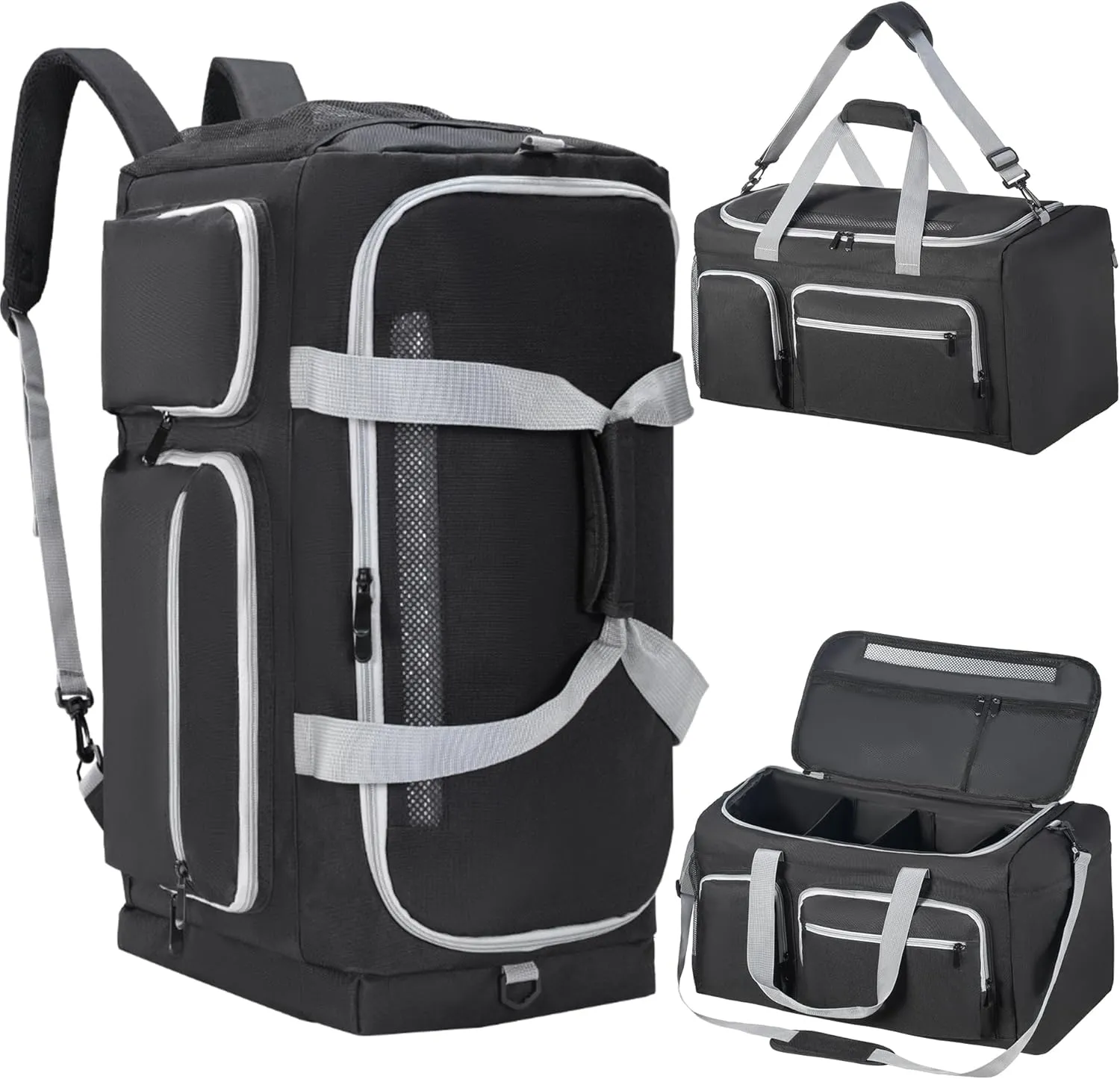 Sneaker Bag fit 4 Pairs | Large Capacity Sneaker Travel Bag Sneaker Shoe Bag with 3 Adjustable Dividers, Sneaker Bag Travel Shoe Bag with Multi-pocket for Sneaker | Travel Outdoor Sports