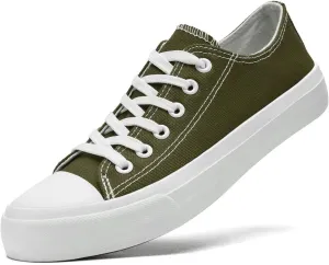 Soofylia Women's Canvas Fashion Sneakers, Grey, Flat Heel, Lace-Up, Lightweight, Breathable, Casual, Summer, Skateboarding