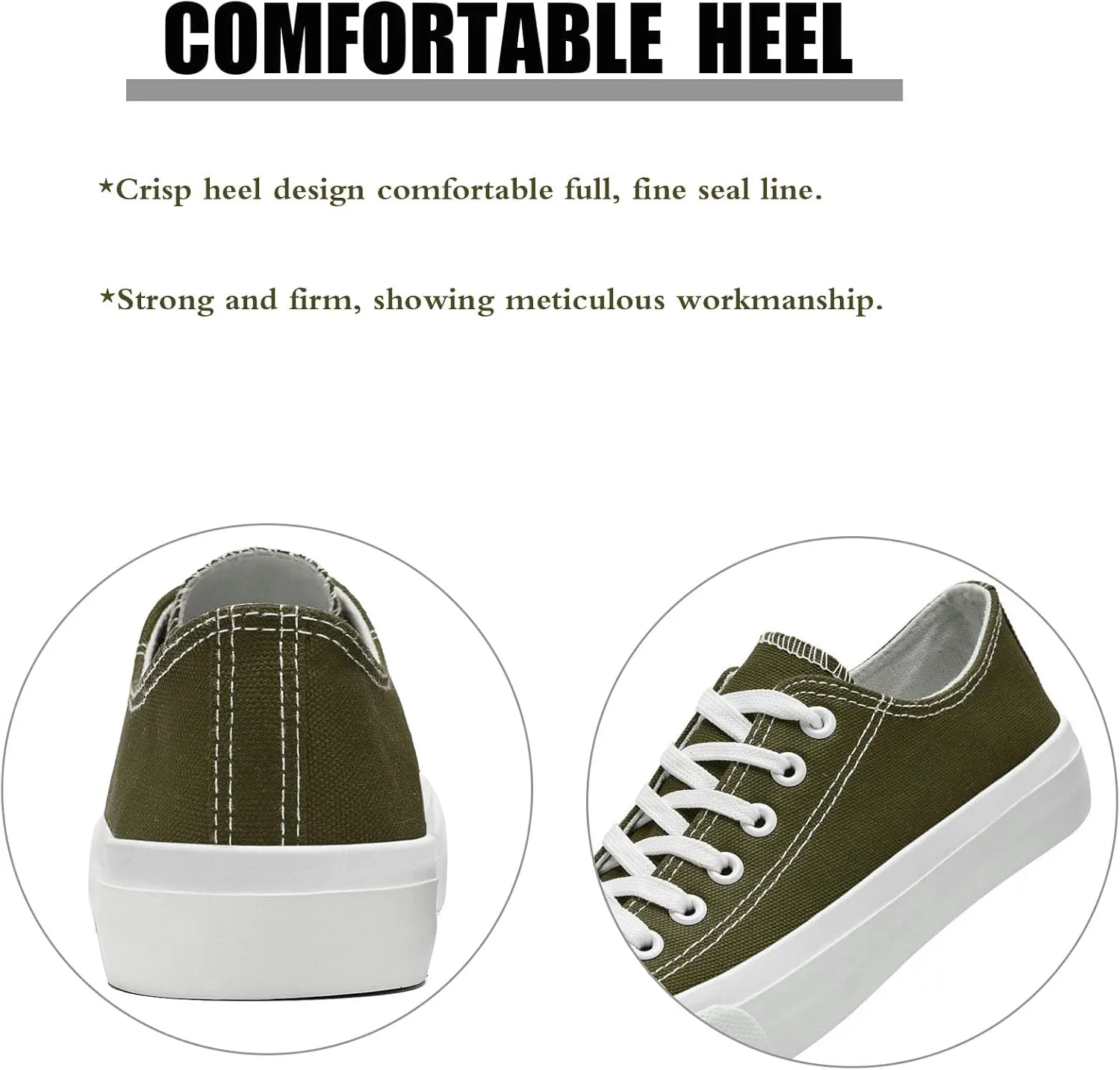 Soofylia Women's Canvas Fashion Sneakers, Grey, Flat Heel, Lace-Up, Lightweight, Breathable, Casual, Summer, Skateboarding