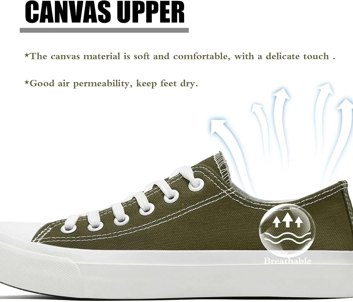 Soofylia Women's Canvas Fashion Sneakers, Grey, Flat Heel, Lace-Up, Lightweight, Breathable, Casual, Summer, Skateboarding