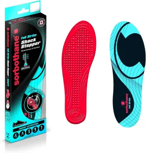 Sorbothane Full Strike Insoles, Lightweight, Shock Absorbing, and Flexible Insoles for Ideal Comfort and Performance, Suitable for All Sporting Footwear, Prevents Injuries, Knee Pain, and Shin Splints