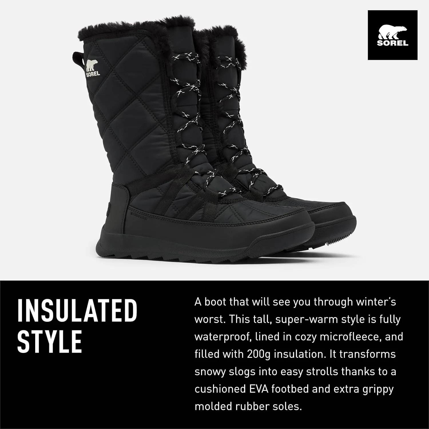 Sorel Women's Whitney II Tall Lace Waterproof Boots