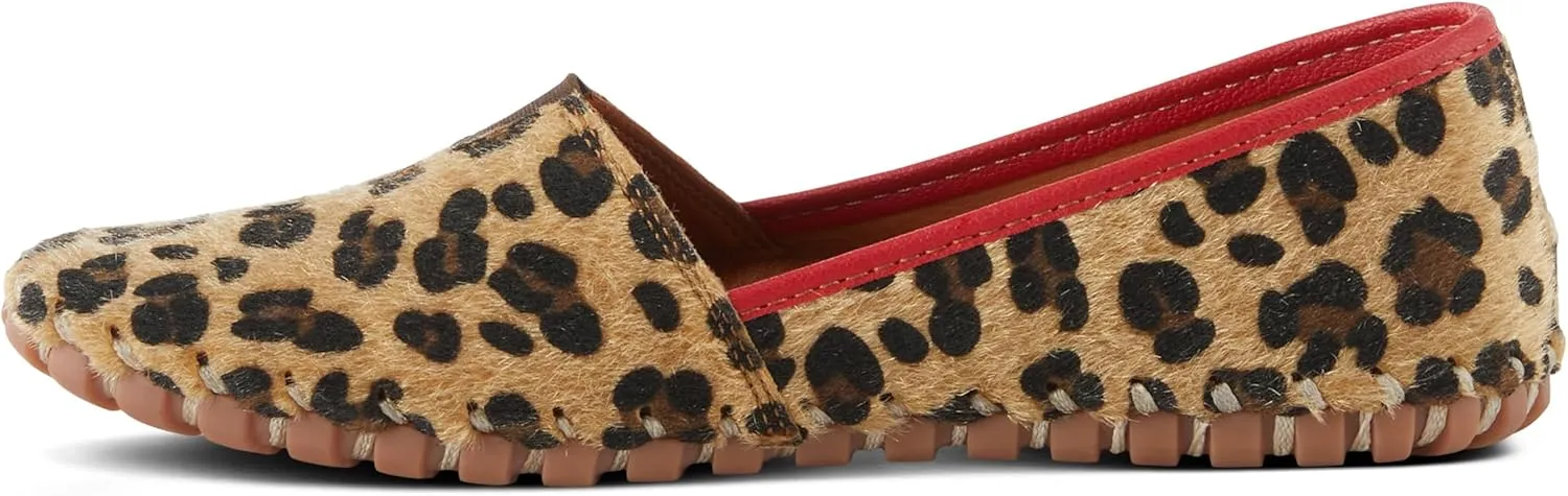 Spring Step Kathaleta-Hide Shoes for Women - Ladies Leather Booties with Rubber Outsole - Comfortable Slip-On Flat Shoes for Womens