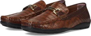 Stacy Adams Men's Embrey Moc Toe Driver Loafer, Cognac, 14