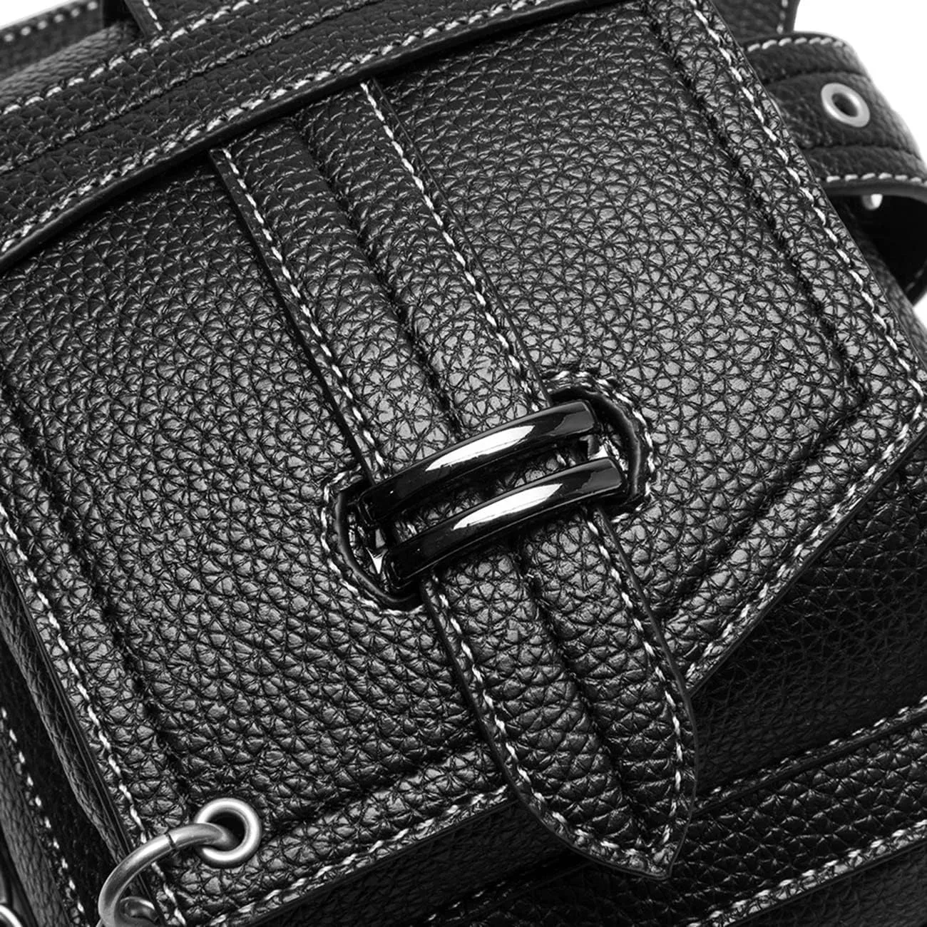 Steampunk Waist Bag Fanny Pack Thigh Holster Purse Gothic Leather Shoulder Crossbody Hiking Chain Messenger Bag