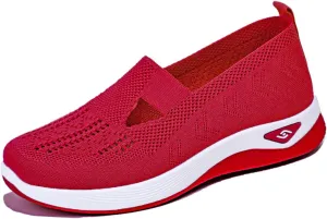 StoneLiquid Women's Comfortable Breathable Knitted Sneakers Orthopedic Walking Arch Support Soft Cut-Out Shoes