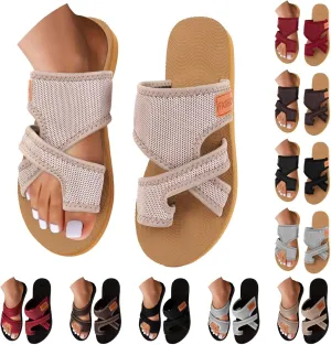 Summer Sandals for Women 2025 Extra Wide Beach Breathable Comfortable Mesh Hollow Slipper Slide Orthopedic Shoes