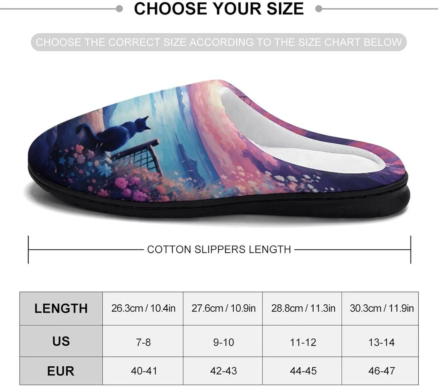 Sunset Kittens Cat Men's Cotton Slippers Casual House Shoes Anti-Slip Soft Shoes for Indoor And Outdoor