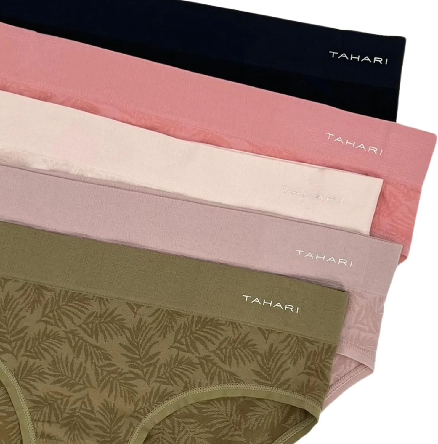 TAHARI Women's 5-Pack Seamless Hipster Underwear Invisible No Show Comfy Everyday Panties for Women