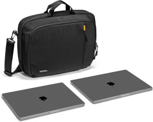 tomtoc 15.6-inch Dual Compartment Laptop Briefcase for 2 Laptops, Business Protective Laptop Messenger Shoulder Bag for a Laptop a Portable Monitor, Water-resistant Multi-functional Computer Work Bag