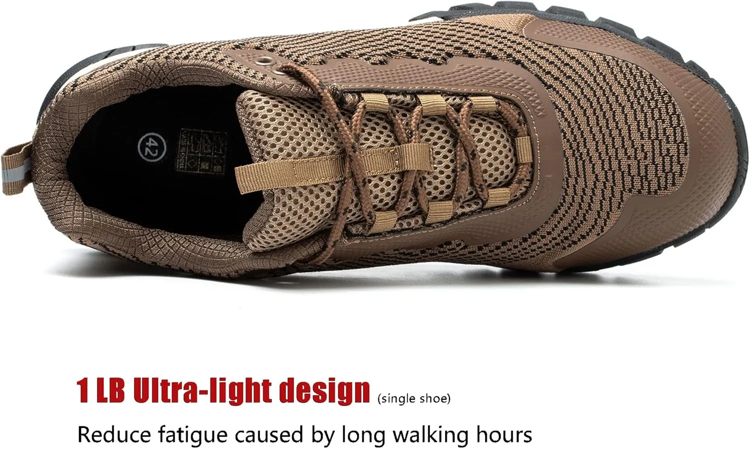 ulogu Women's Waterproof Hiking Shoes Lightweight Non-Slip Comfy All Day Walking Work Sneakers 6-Month Warranty