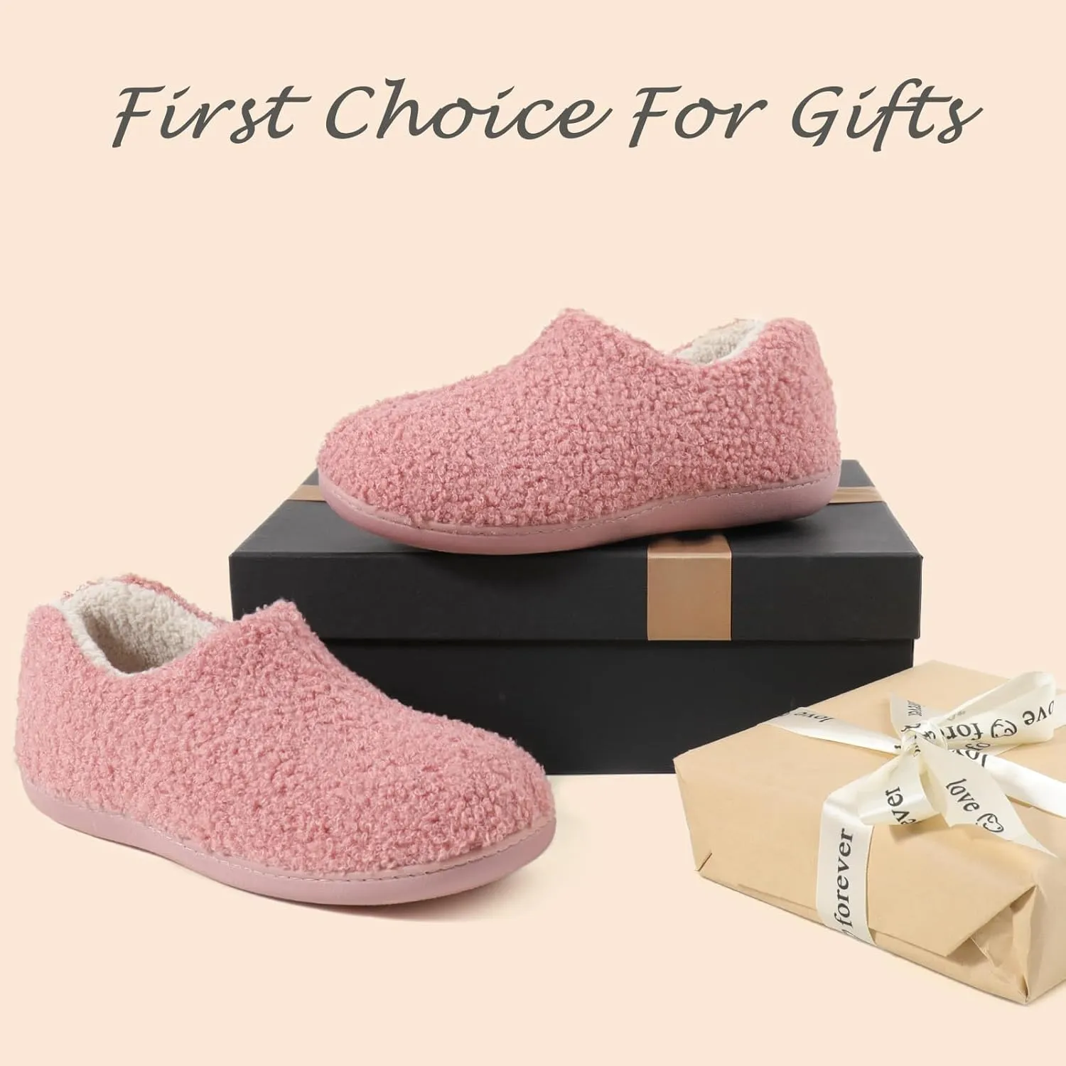 ULTRAIDEAS Women's Indoor Loafer House Slippers with Memory Foam, Ladies Warm Closed Back House Shoes with Non-Slip Outdoor Rubber Sole