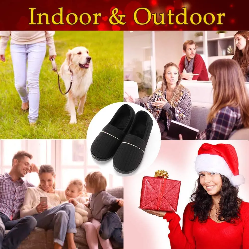 Urbancolor Women Washable Closed Back Indoor Slippers Anti-Slip House Slipper Breathable Home Shoes