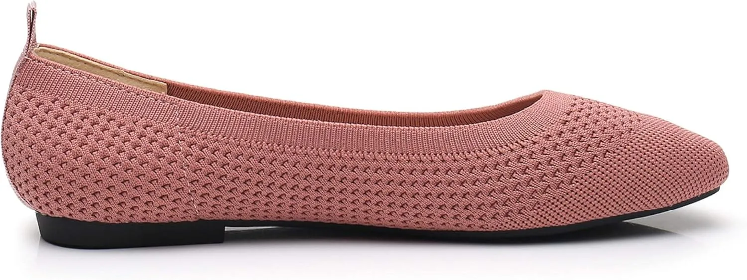 VenusCelia Women's Flexible Knit Flat Shoe
