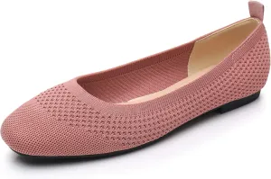 VenusCelia Women's Flexible Knit Flat Shoe