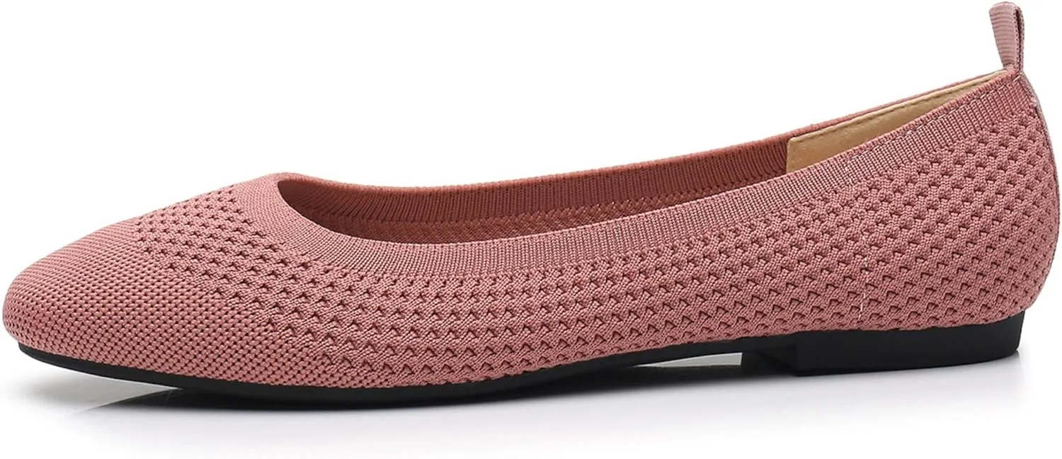 VenusCelia Women's Flexible Knit Flat Shoe