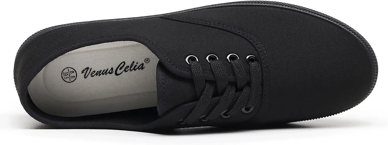 VenusCelia Women's Rainbow Lace Up Sneaker Shoes