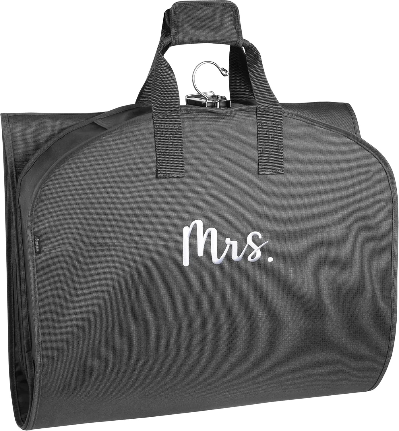 WallyBags® Garment Bag Premium Tri-Fold Travel Exterior Pocket, Black-M1, 60-Inch