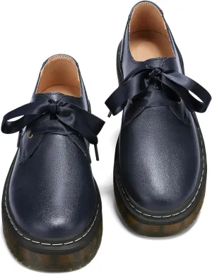 Women Lace-up Platform Chunky Loafers Classic Lug Sole Oxford Shoes Business Work Office Dress Shoes