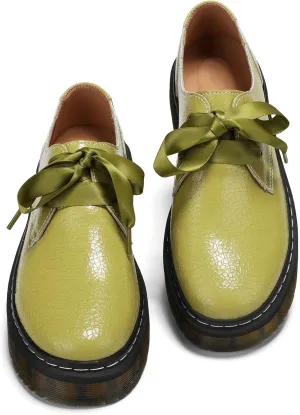 Women Lace-up Platform Chunky Loafers Classic Lug Sole Oxford Shoes Business Work Office Dress Shoes