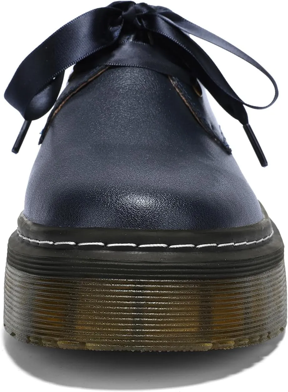 Women Lace-up Platform Chunky Loafers Classic Lug Sole Oxford Shoes Business Work Office Dress Shoes
