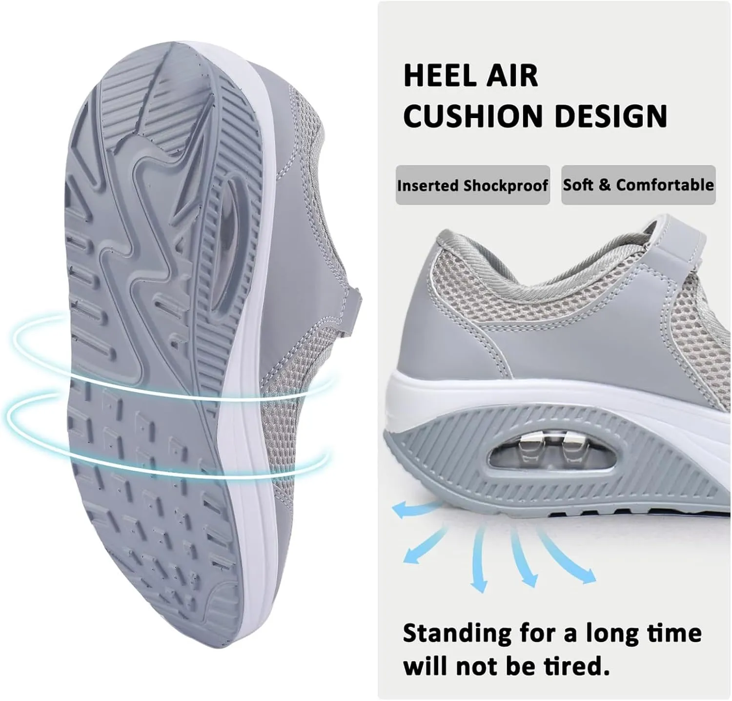 Women's Comfortable Working Nurse Shoes Non-Slip Adjustable Breathable Walking Buffer Fitness Casual Nursing Orthotic Lightweight Shoes Arthritis, Diabetes Heel Pain