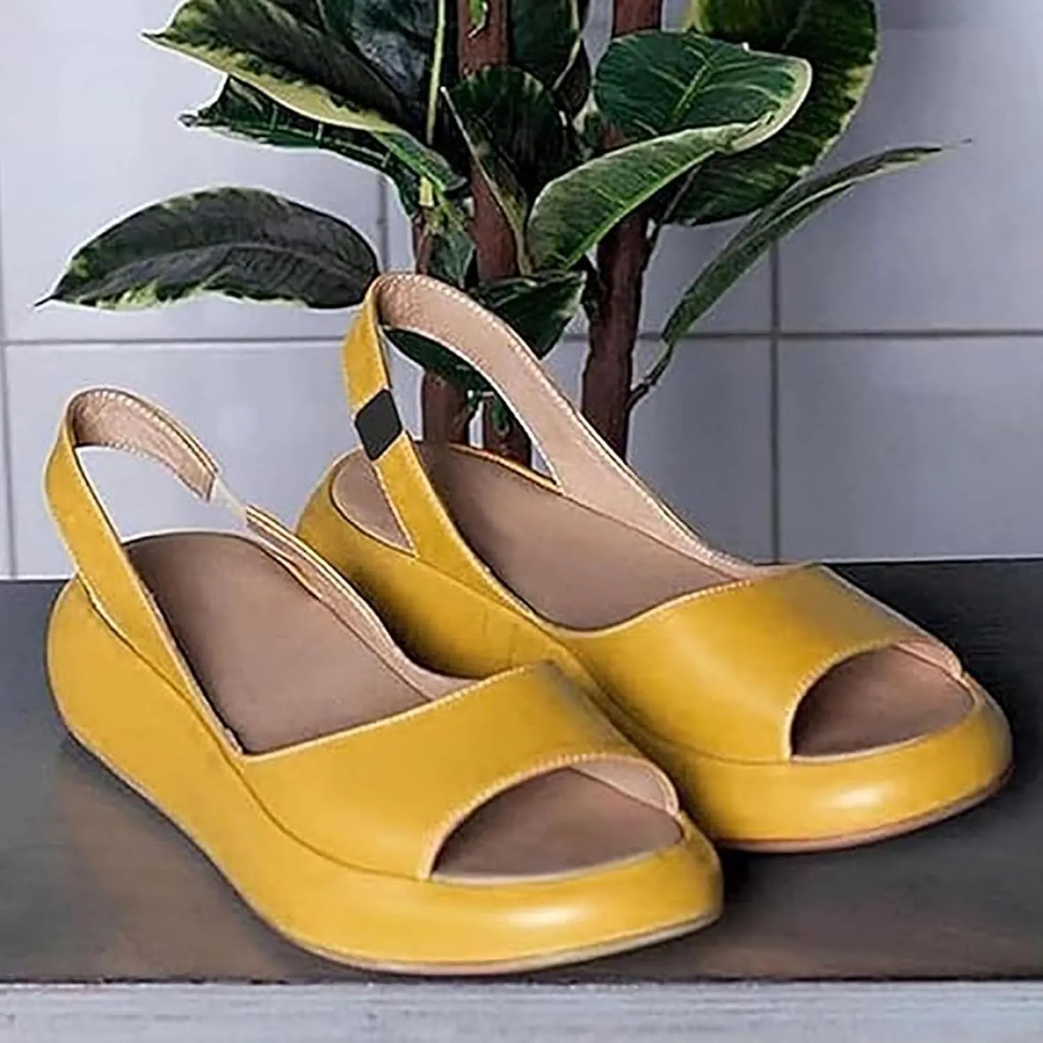 Women's Comfy Flat Dress Sandals,Casual Platform Orthotic Shoes for Summer,Women's Orthopedic Comfort Flat Sandals Suitable for All Foot Shapes