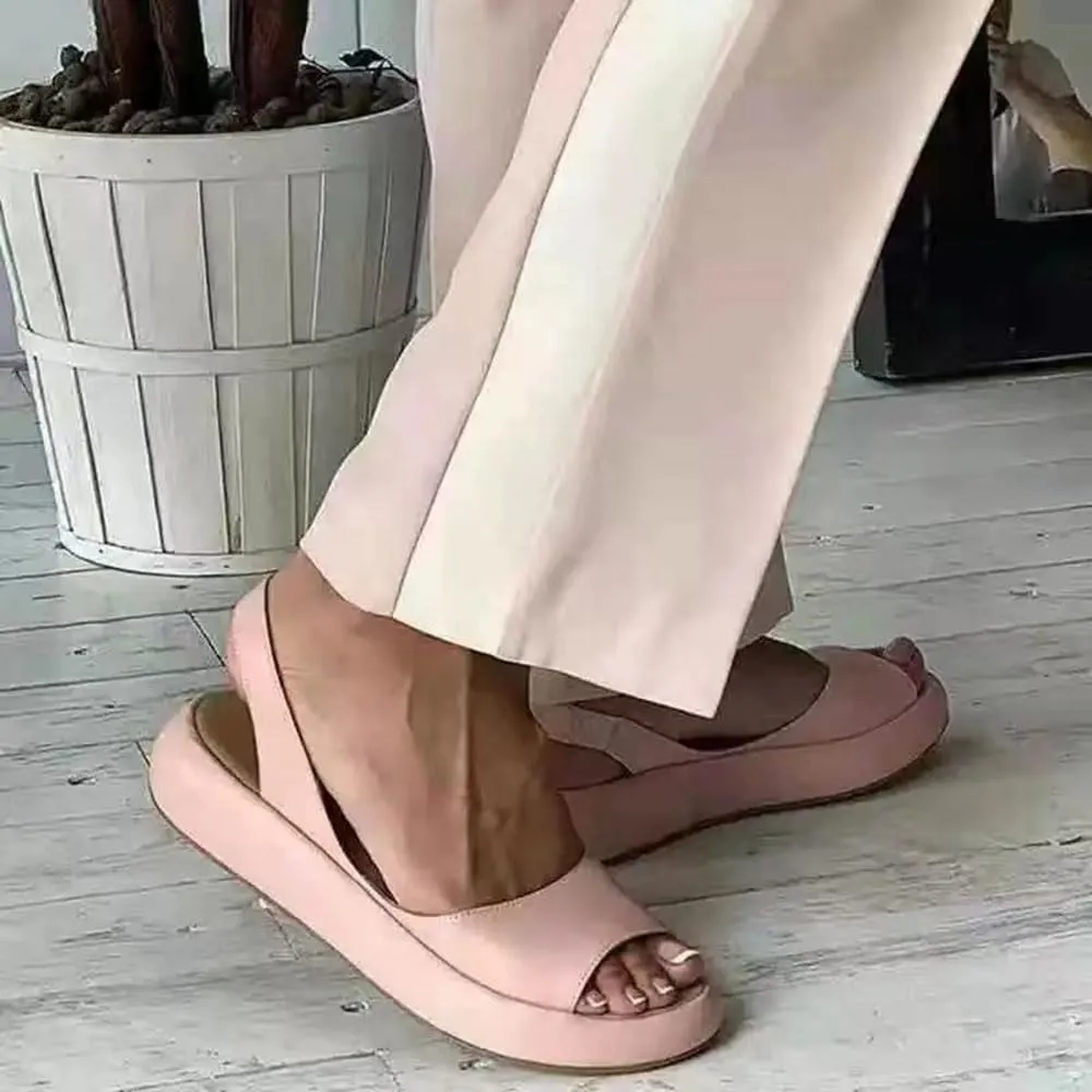 Women's Comfy Flat Dress Sandals,Casual Platform Orthotic Shoes for Summer,Women's Orthopedic Comfort Flat Sandals Suitable for All Foot Shapes