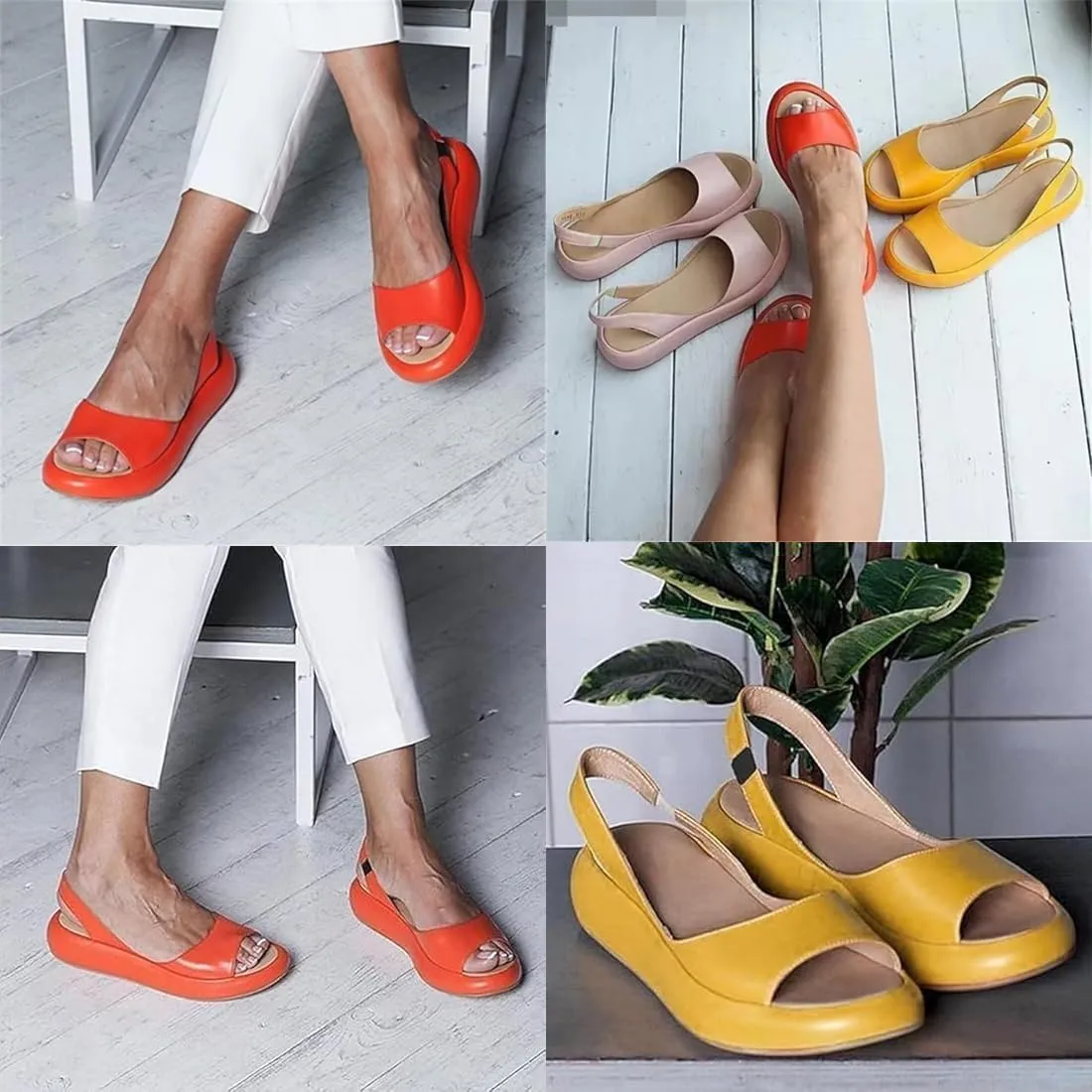 Women's Comfy Flat Dress Sandals,Casual Platform Orthotic Shoes for Summer,Women's Orthopedic Comfort Flat Sandals Suitable for All Foot Shapes