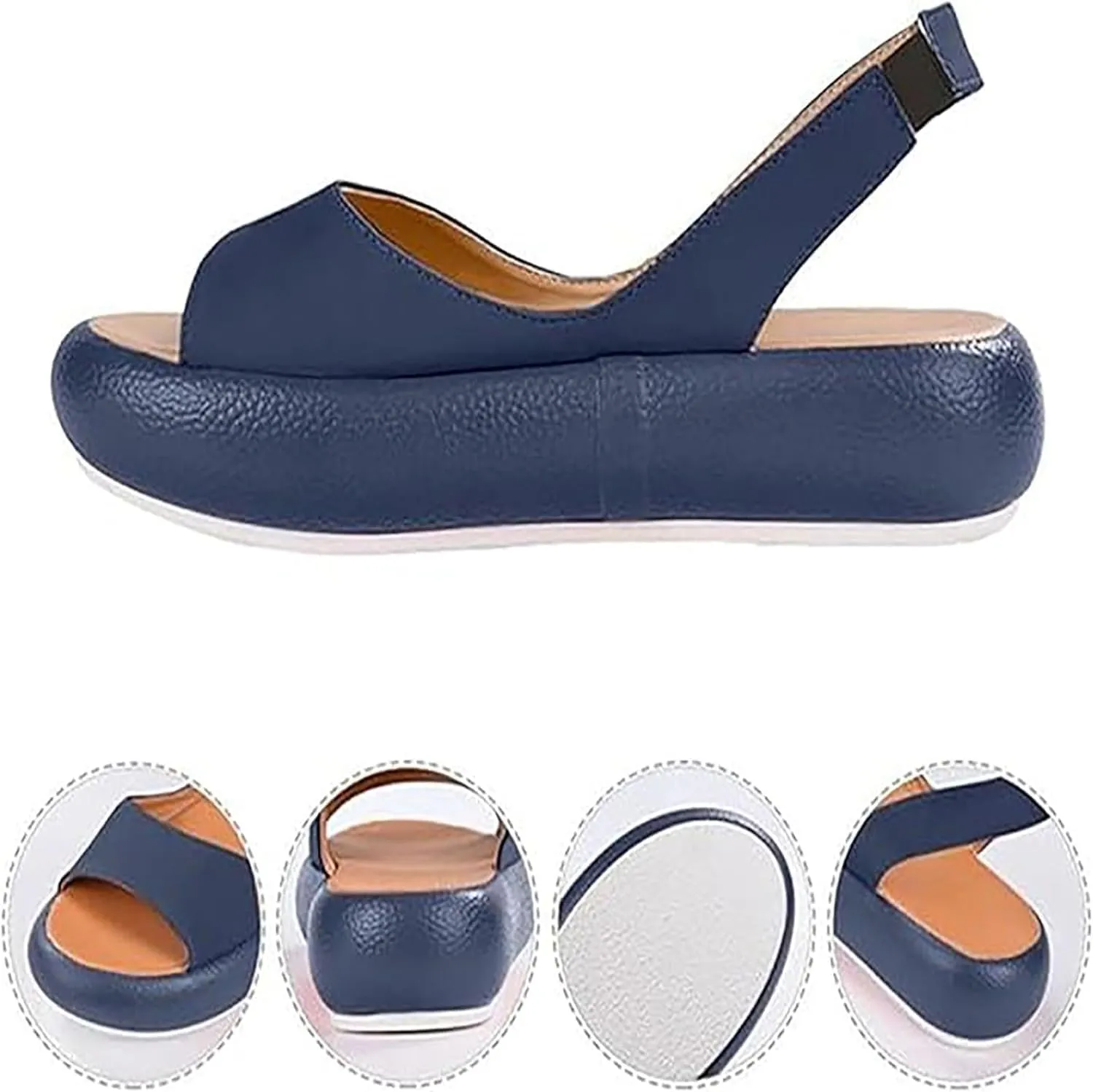 Women's Comfy Flat Dress Sandals,Casual Platform Orthotic Shoes for Summer,Women's Orthopedic Comfort Flat Sandals Suitable for All Foot Shapes