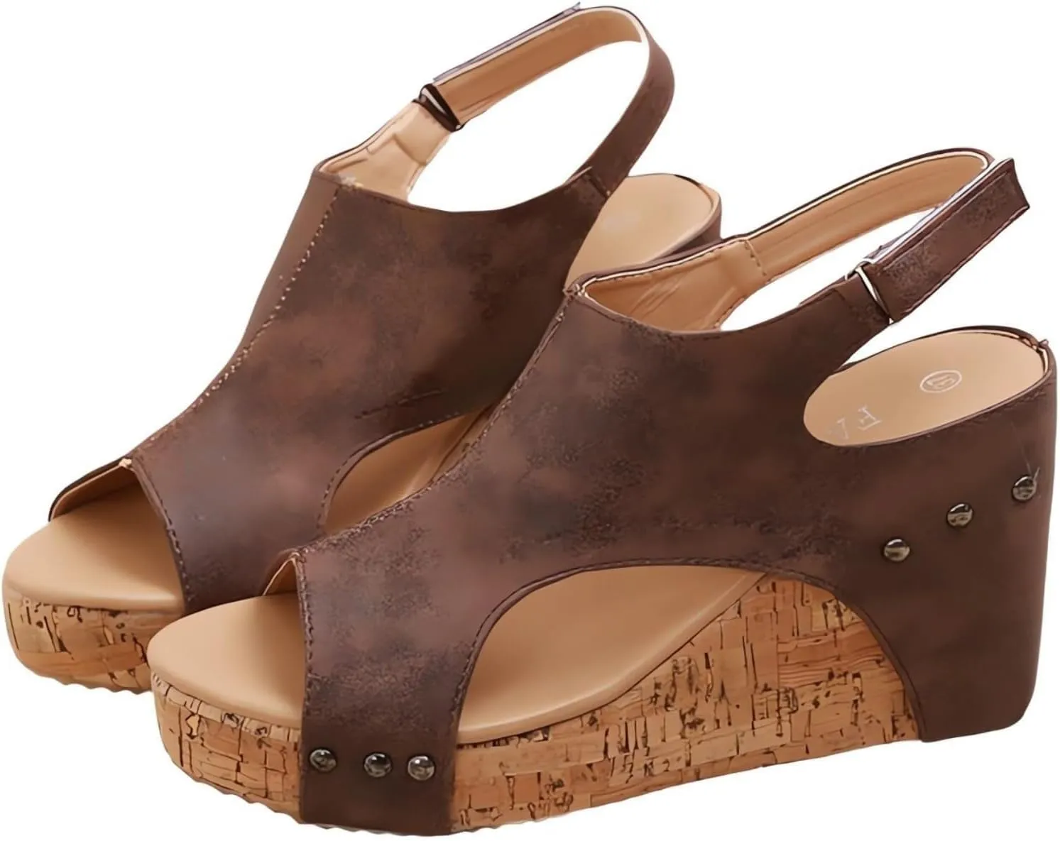 Womens Comfy Wedge Orthopedic Black Sandals Summer Platform Cork Wedges Wedges, Featuring EVA Foam Cushioned Insoles, A 2.5 Inch Heel, Lightweight, and Hook Loop Closure for All Day Wear