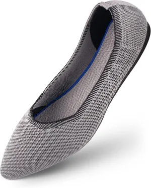 Women's Flat Knit Shoes for Women Ballet Pointed Toe Low Wedge Comfortable Washable Foldable Dress Classic Mesh Walking Black Navy Caramel Texture Slip-On Knitted Casual Flexible