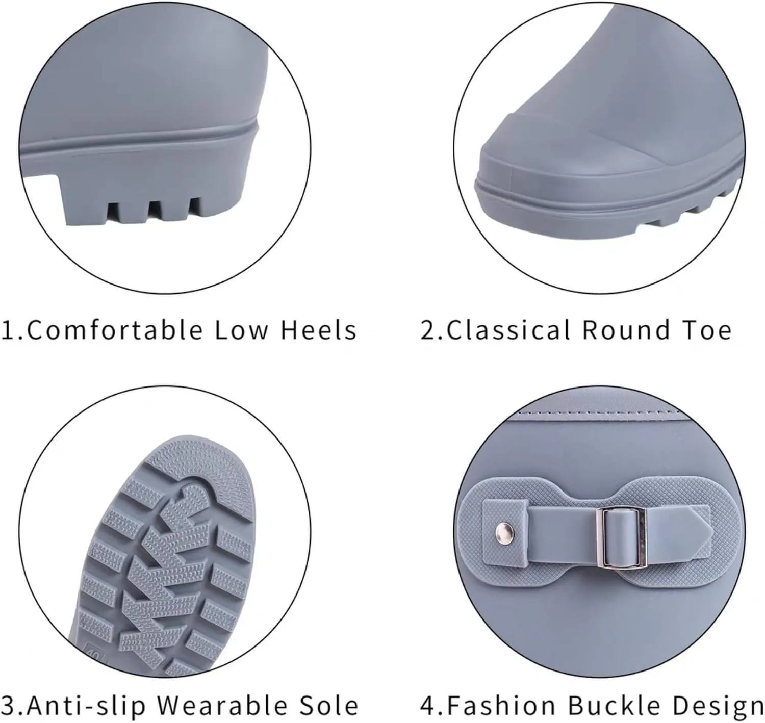 Women's Mid Calf Rain Boots Waterproof Fashion Garden Shoes Anti-slipping Rainboots For Women Comfortable Insole Light Rain Shoes