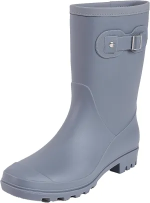 Women's Mid Calf Rain Boots Waterproof Fashion Garden Shoes Anti-slipping Rainboots For Women Comfortable Insole Light Rain Shoes