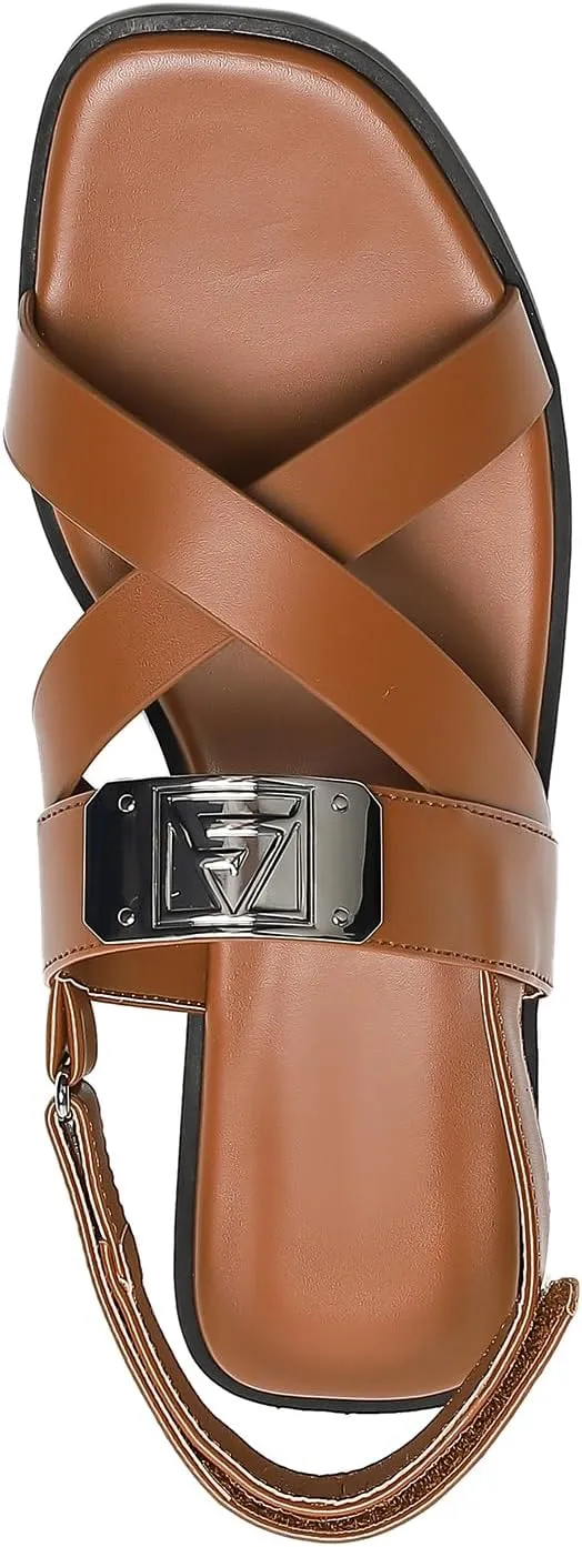 Women’s One Band Flat Sandals with Ankle Strap Back Counter Buckle Flat Sandals