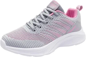 Women's Orthopedic Knit Coral Sneakers Fashion Low Top Sneakers with Platform Comfortable Running Tennis Shoe