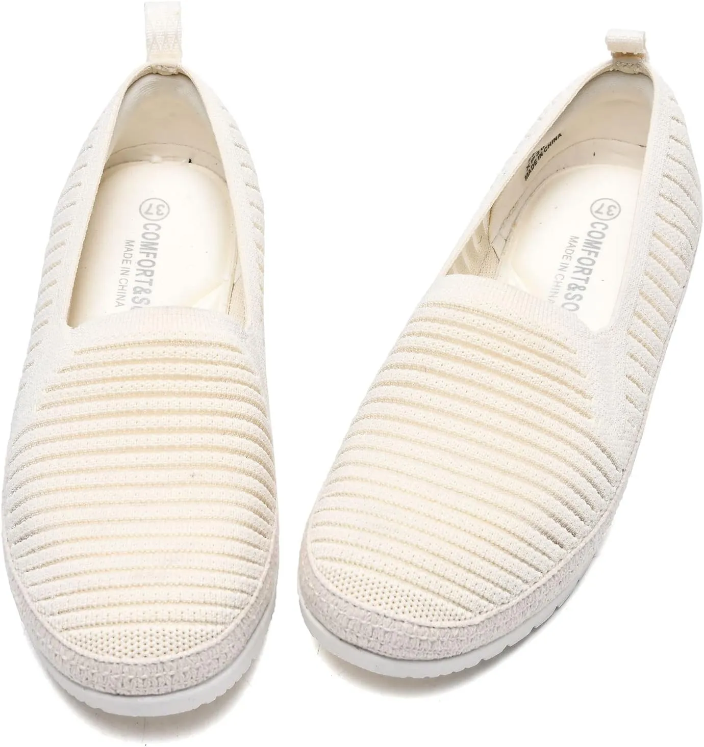 Women's Slip on Loafer Shoes Casual Walking Shoes Comfortable Knit Hands Free Slip ins Sneakers with Arch Support Fashion Work Nurse Flats