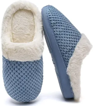 YALOX Slippers for Womens Warm Memory Foam Anti-Slip House Shoes Comfortable Cotton Slippers Home Bedroom Shoes Indoor & Outdoor