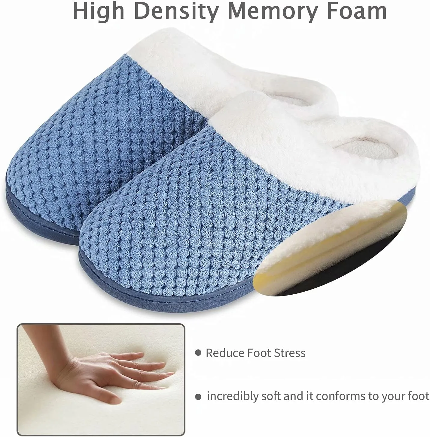 YALOX Slippers for Womens Warm Memory Foam Anti-Slip House Shoes Comfortable Cotton Slippers Home Bedroom Shoes Indoor & Outdoor